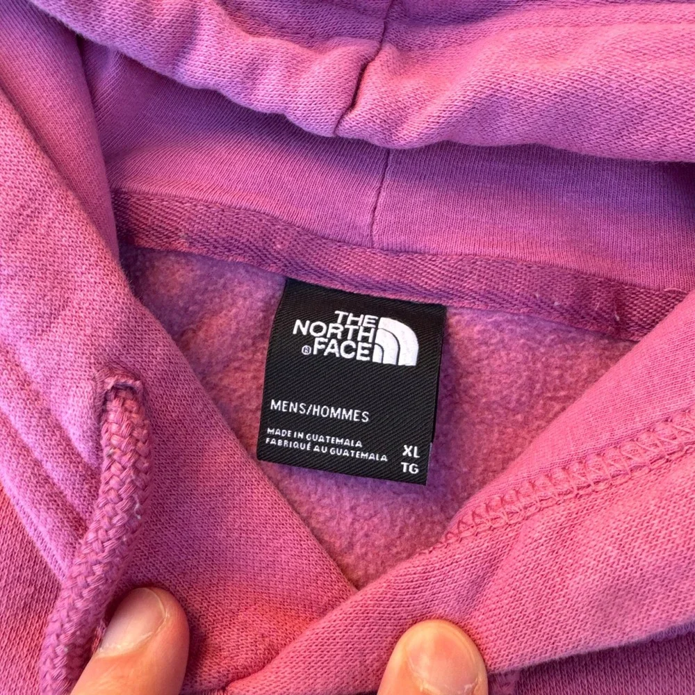 The North Face Mens Pink Pullover Hoodie Fleece Sweatshirt XL Logo Graphic